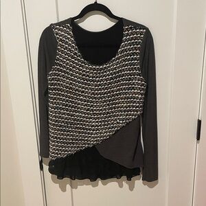 Italian. Stylish Gray and Black Women's Sweater